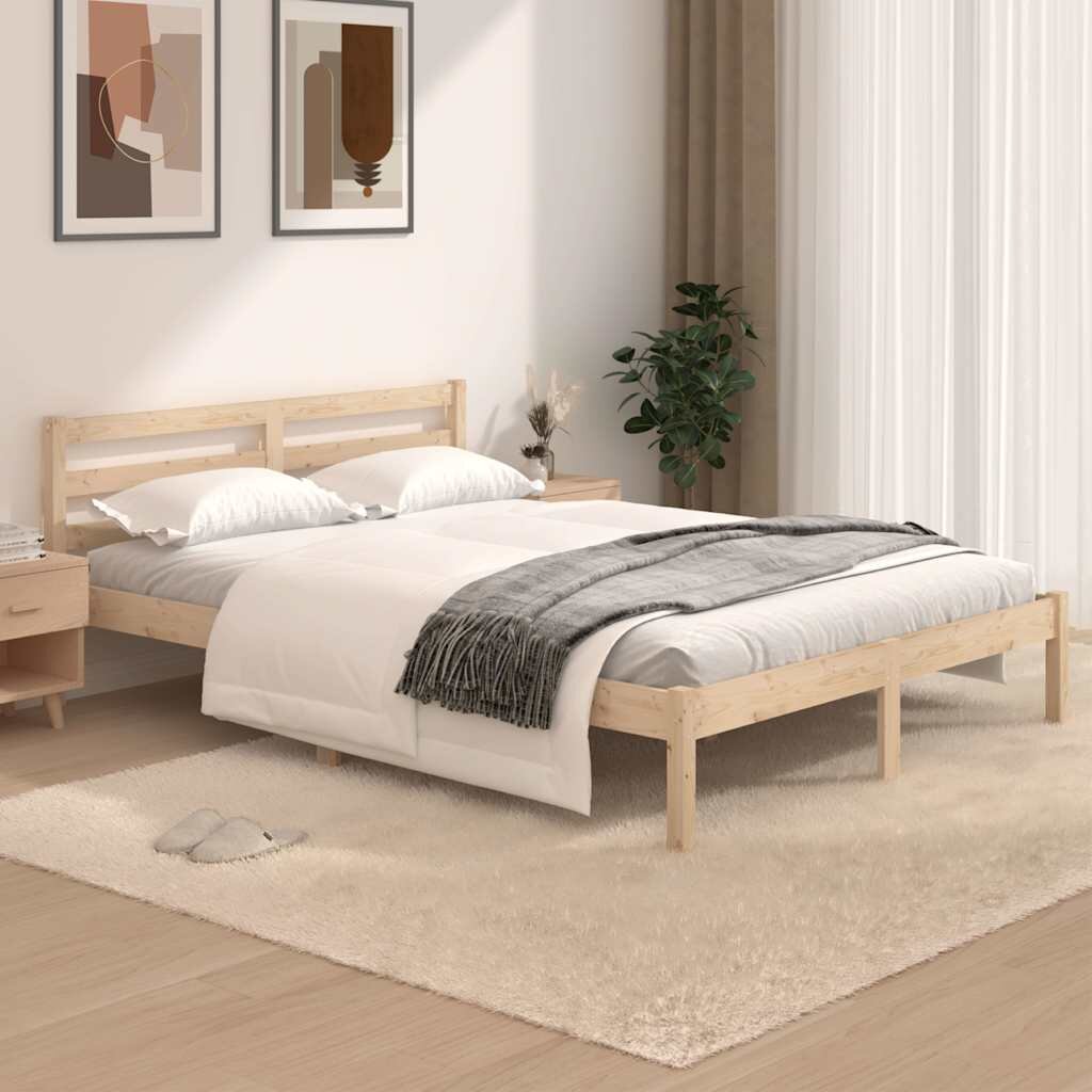 vidaXL Рамка за легло масивно дърво бор 120x190 см Small Double