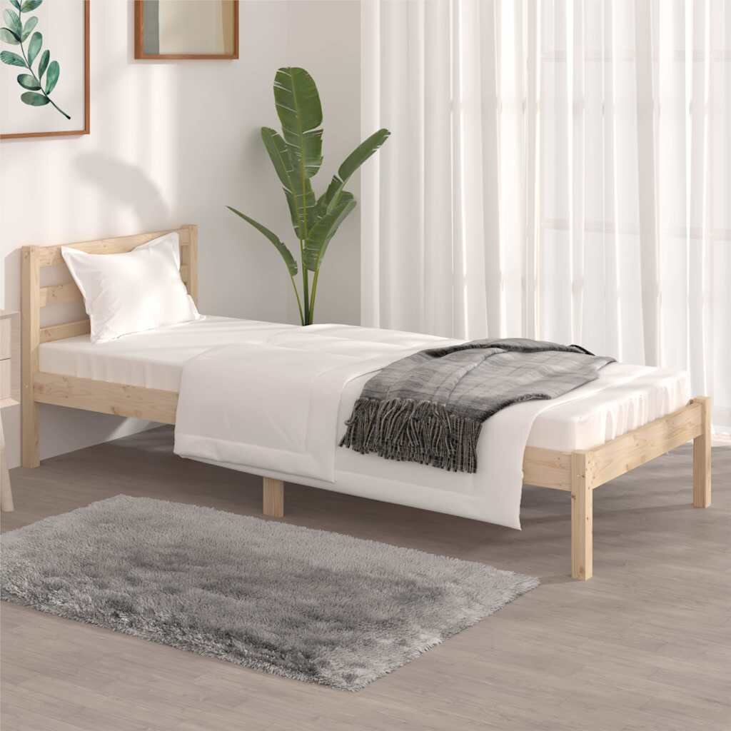 vidaXL Рамка за легло масивно дърво бор 75x190 см Small Single