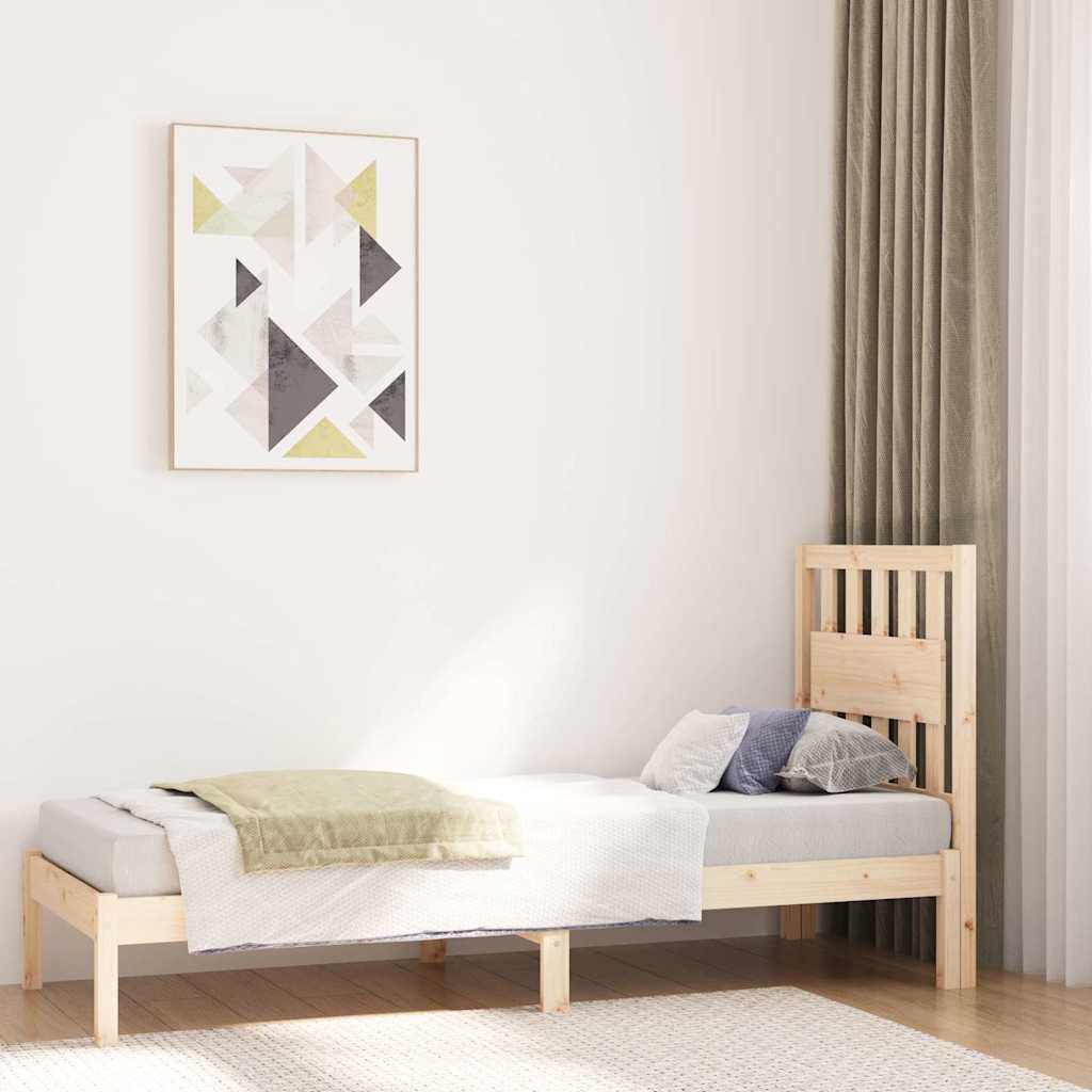 vidaXL Рамка за легло масивно дърво бор 75x190 см Small Single