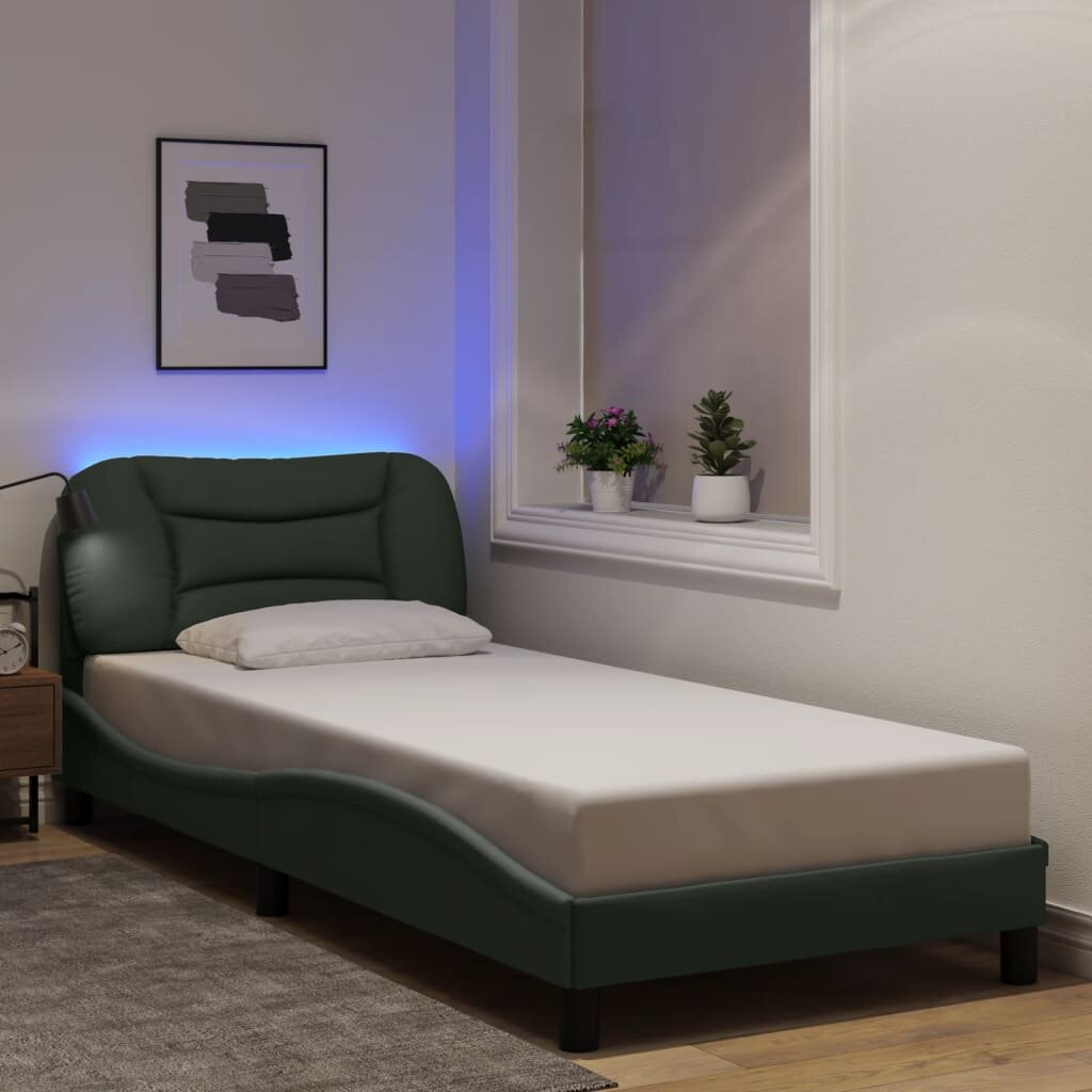 vidaXL Рамка за легло с LED без матрак Hvar 90x190 см плат