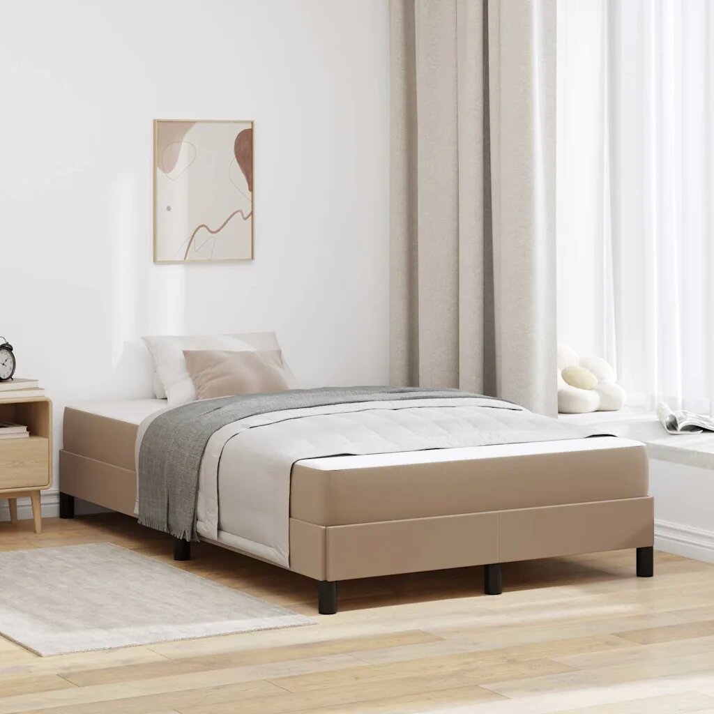 vidaXL Рамка за легло с матрак Капучино 120 x 200 cm текстил
