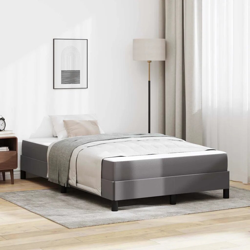 vidaXL Рамка за легло с матрак Сив 120 x 190 cm текстил