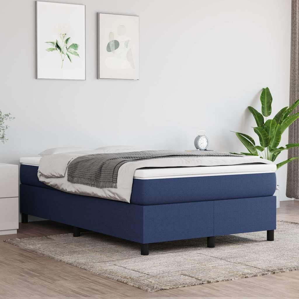 vidaXL Рамка за легло с пружини Blue 120x200cm Fabric
