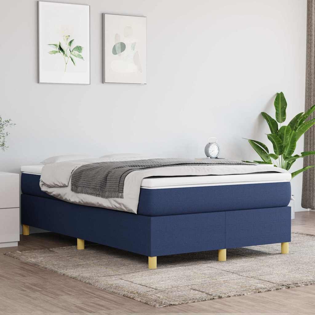 vidaXL Рамка за легло с пружини Blue 120x200cm Fabric