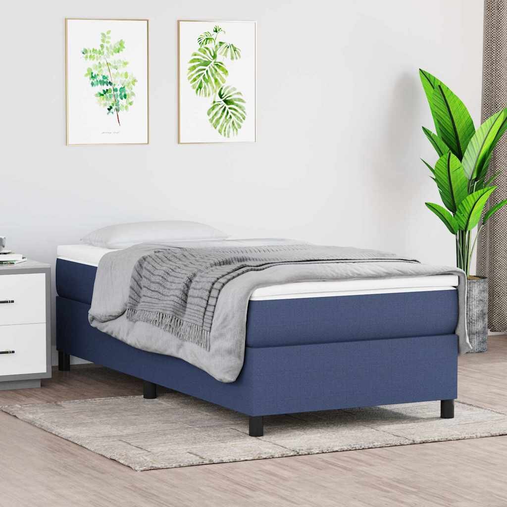 vidaXL Рамка за легло с пружини Синьо 80x200 см плат