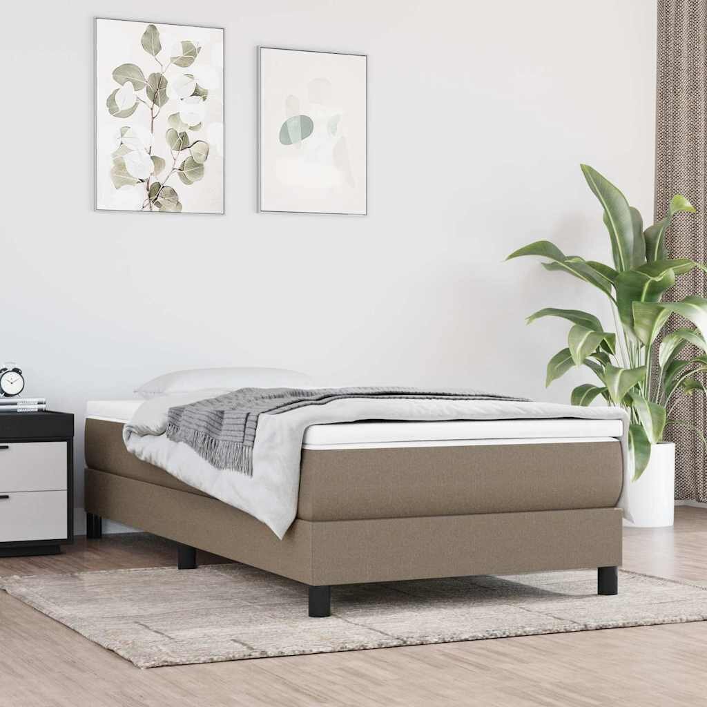 vidaXL Рамка за легло с пружини таупе 90x190 см плат