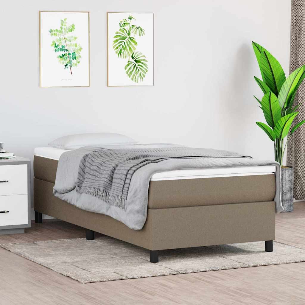 vidaXL Рамка за легло с пружини таупе 90x200 см плат
