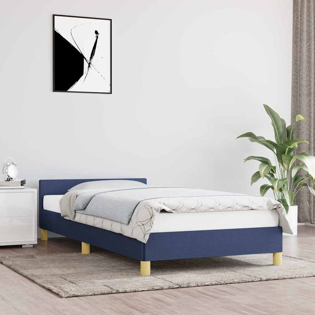 vidaXL Рамка за легло с табла без матрак синя 80x200 см плат