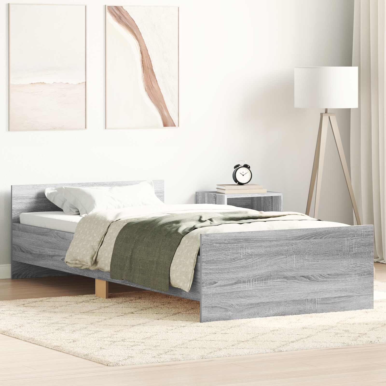 vidaXL Рамка за легло Сив Сонома 80 x 200 cm Инженерна дървесина