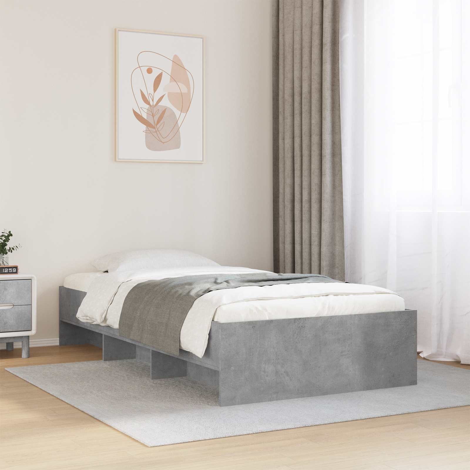vidaXL Рамка за легло Сив Сонома 80 x 200 cm Инженерна дървесина