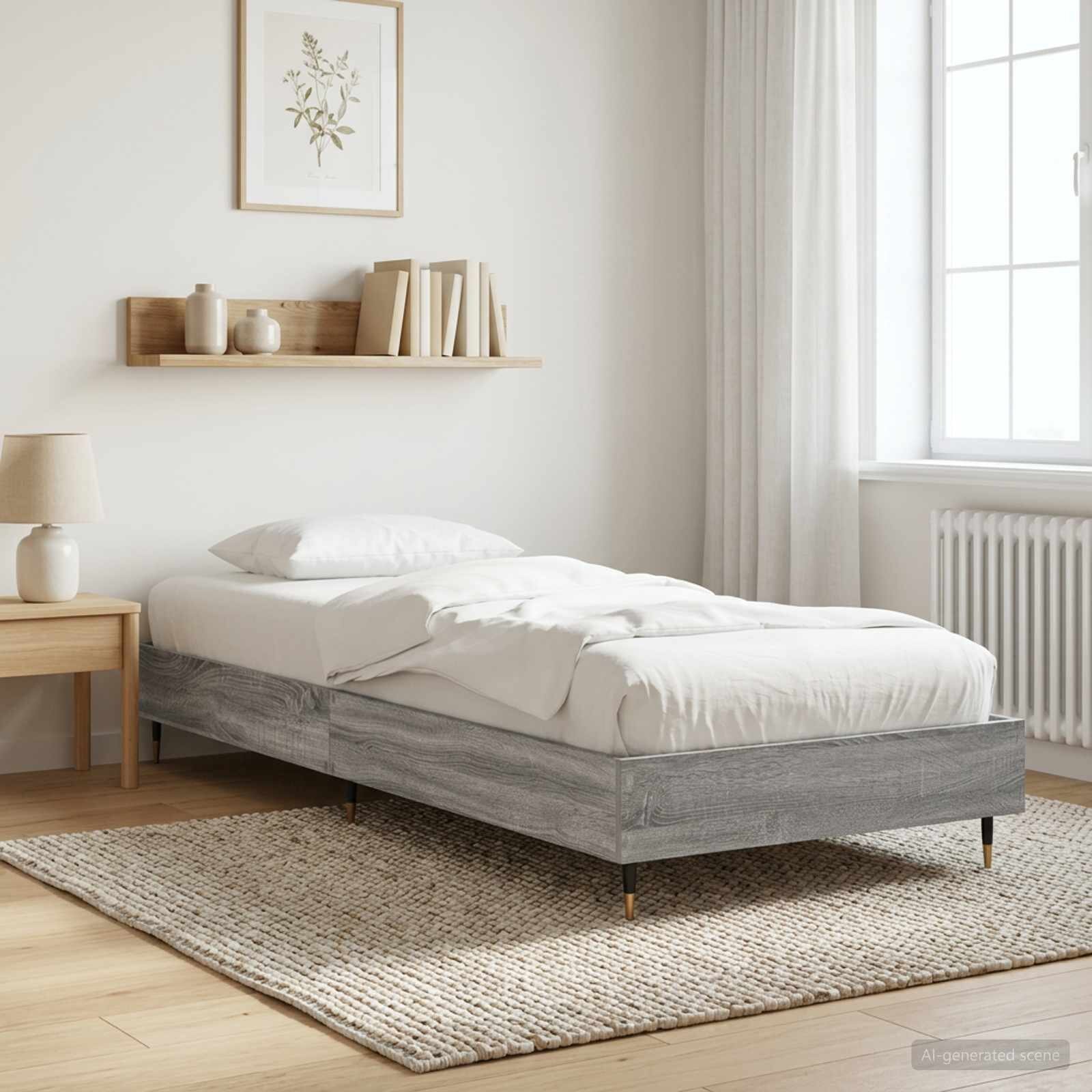 vidaXL Рамка за легло Сив Сонома 80 x 200 cm Инженерна дървесина