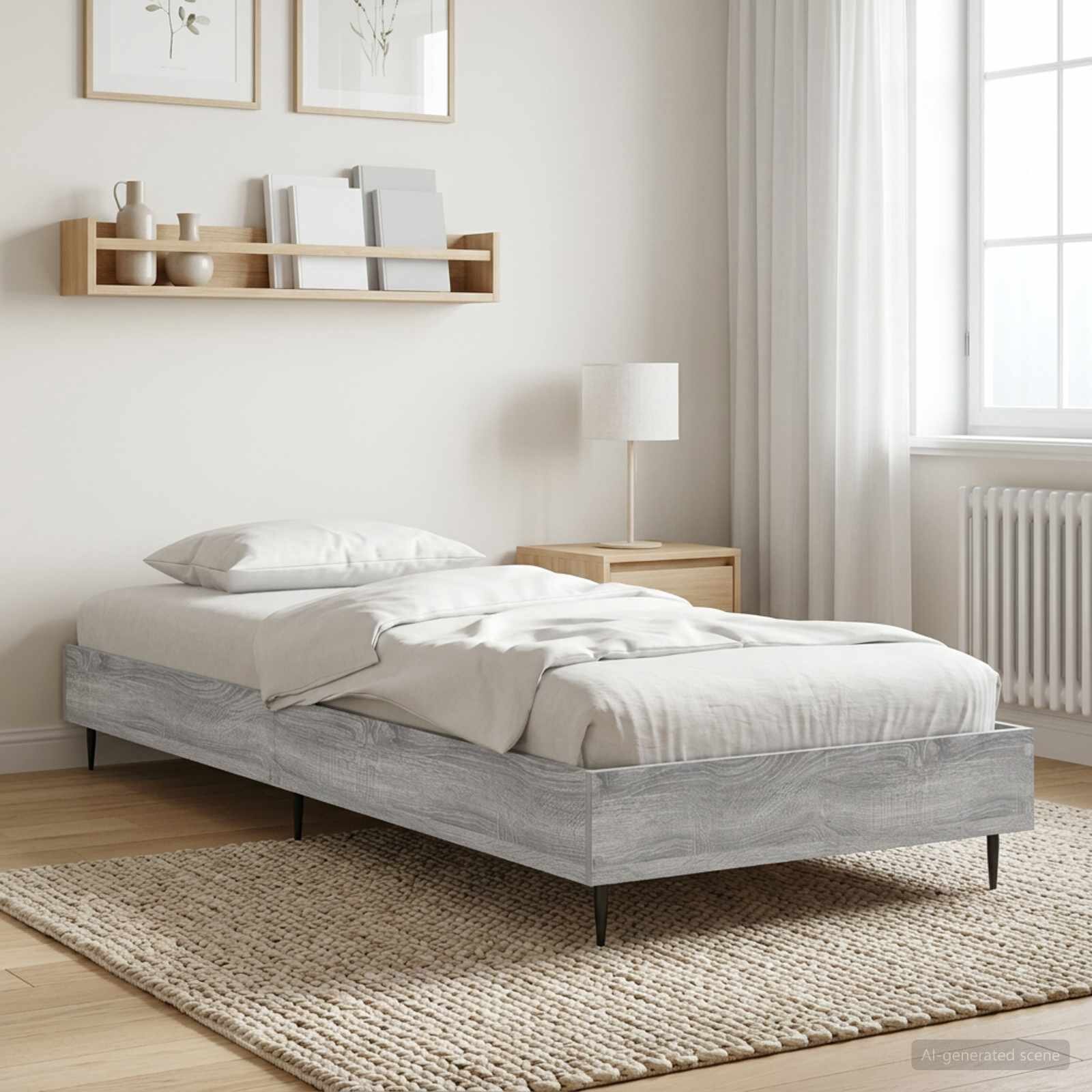 vidaXL Рамка за легло Сив Сонома 80 x 200 cm Инженерна дървесина