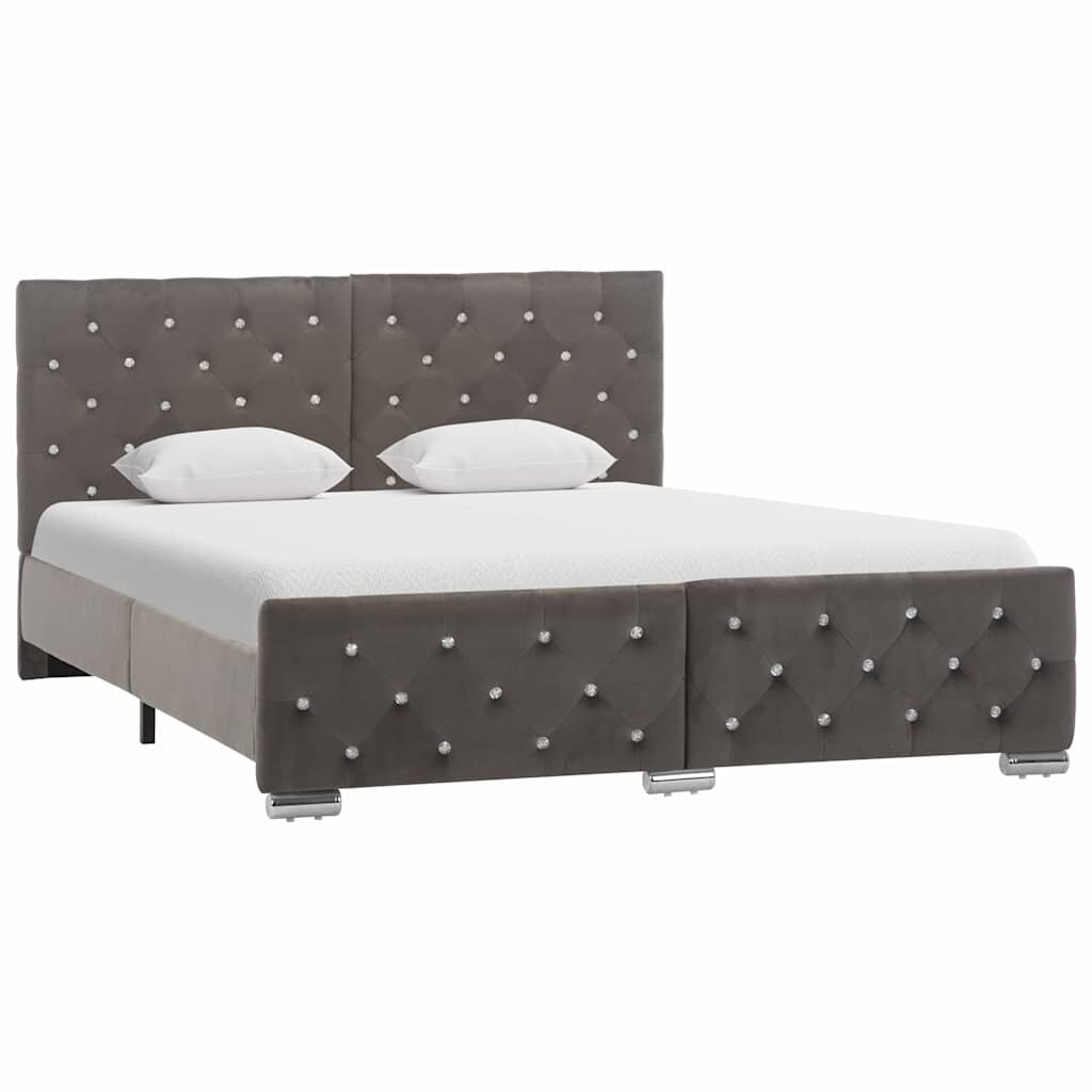 vidaXL Рамка за легло сива кадифе 140x200 см