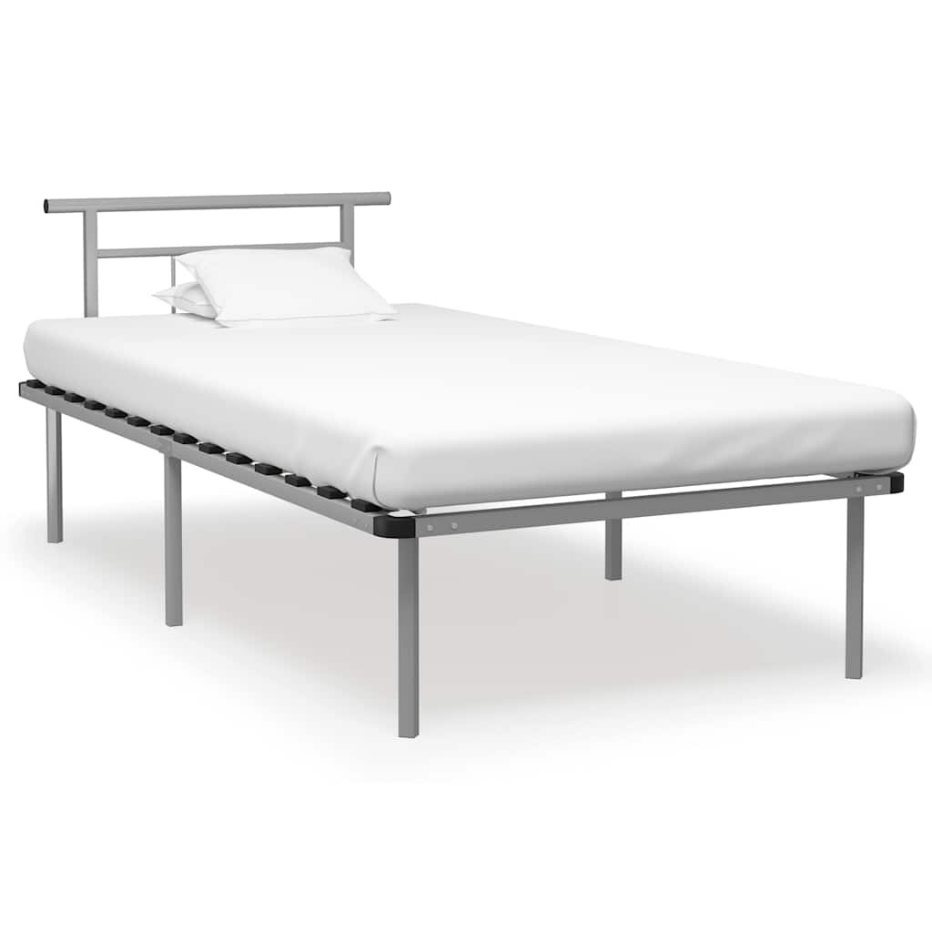 vidaXL Рамка за легло сива метал 100x200 cм