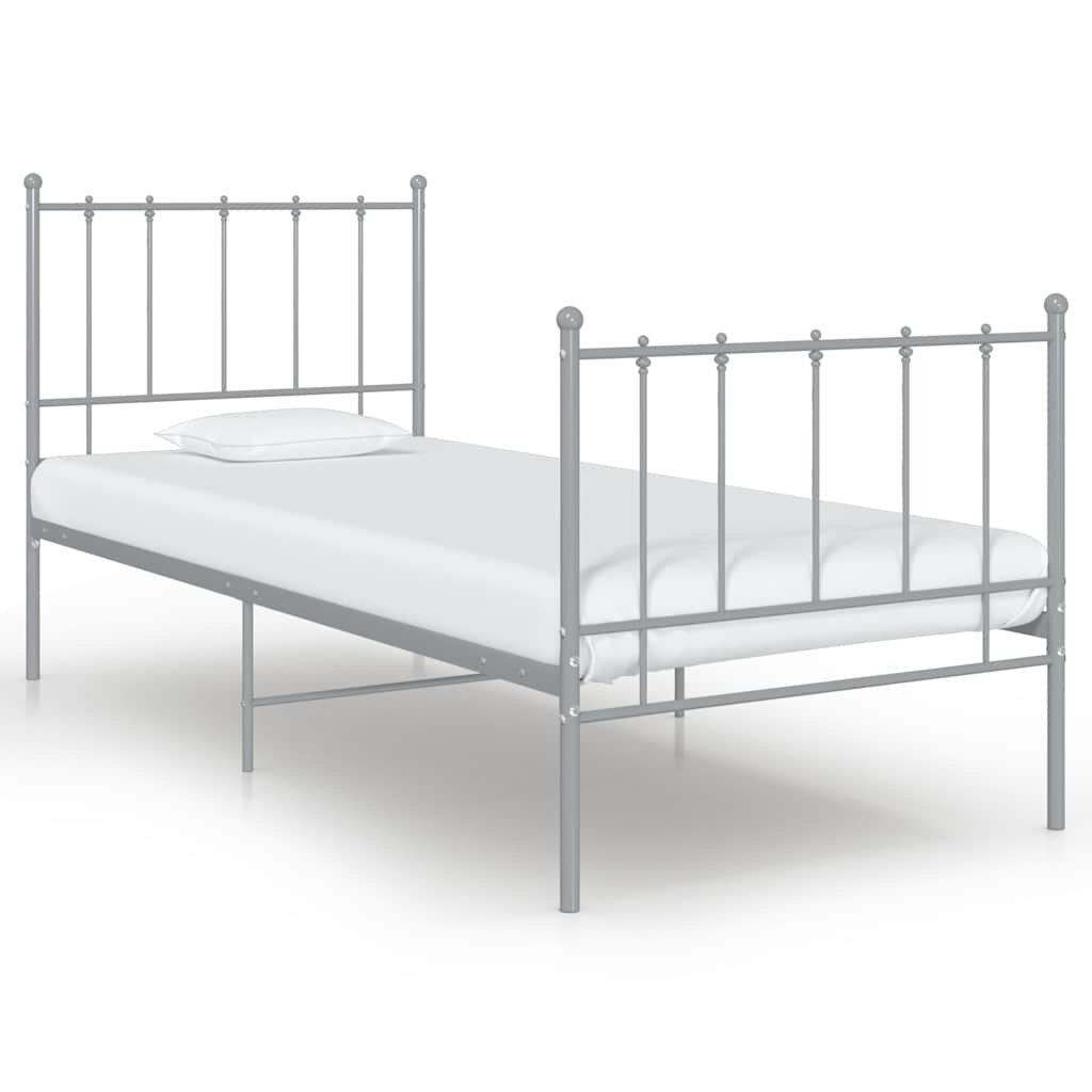 vidaXL Рамка за легло сива метал 100x200 cм