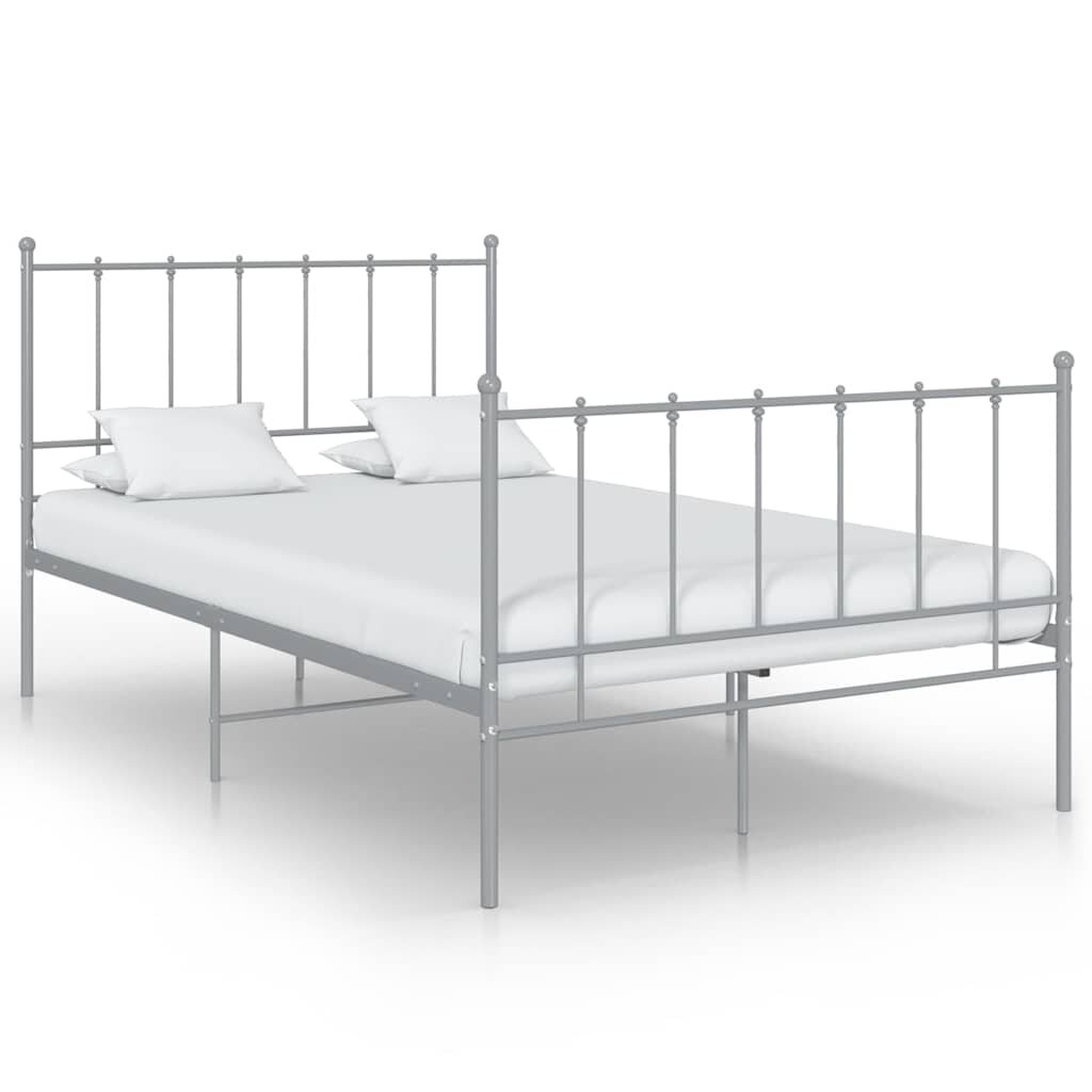 vidaXL Рамка за легло сива метал 120x200 cм