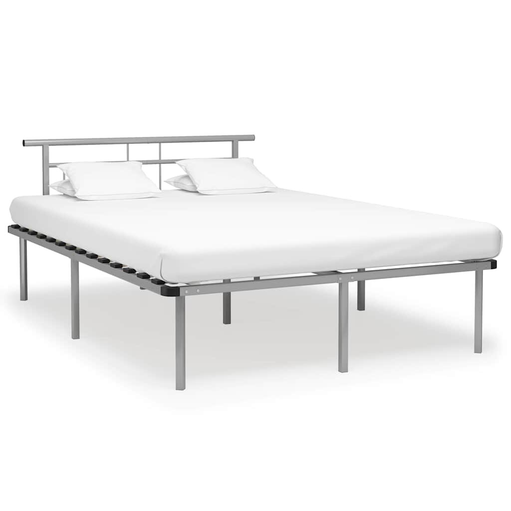 vidaXL Рамка за легло сива метал 140x200 cм