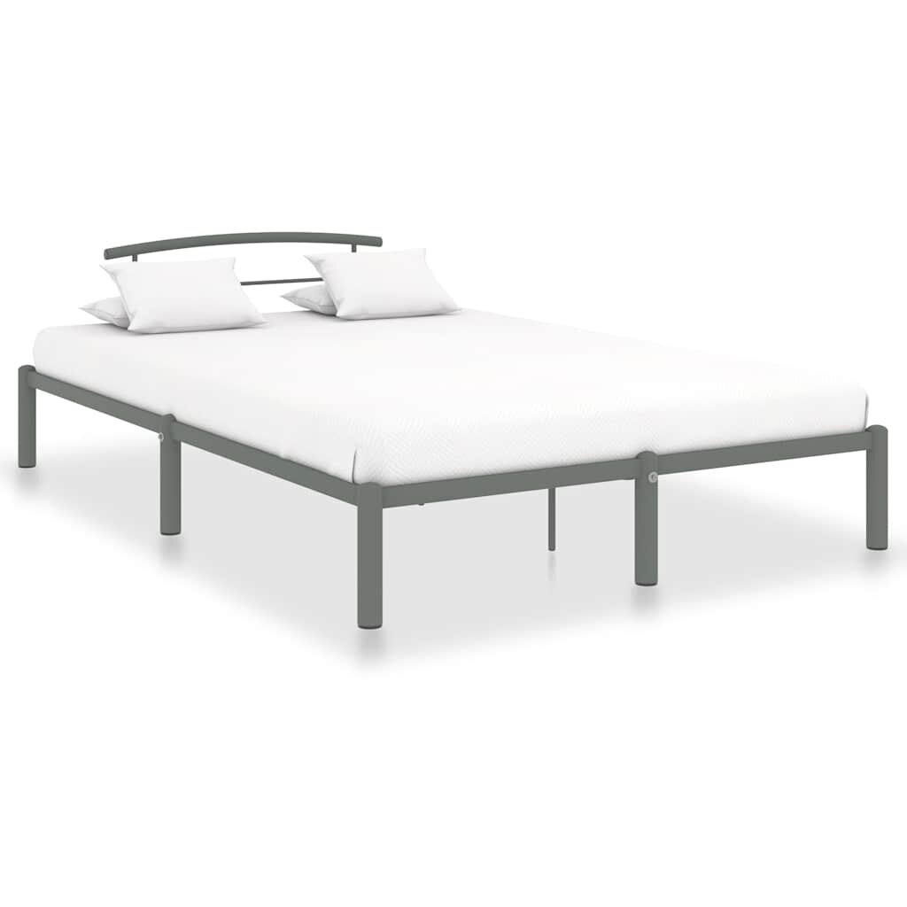 vidaXL Рамка за легло сива метал 160x200 см