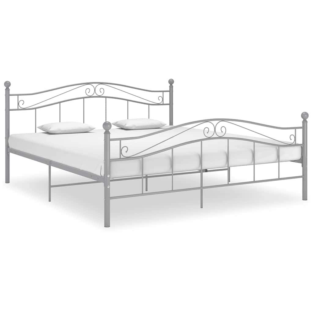 vidaXL Рамка за легло сива метал 160x200 см