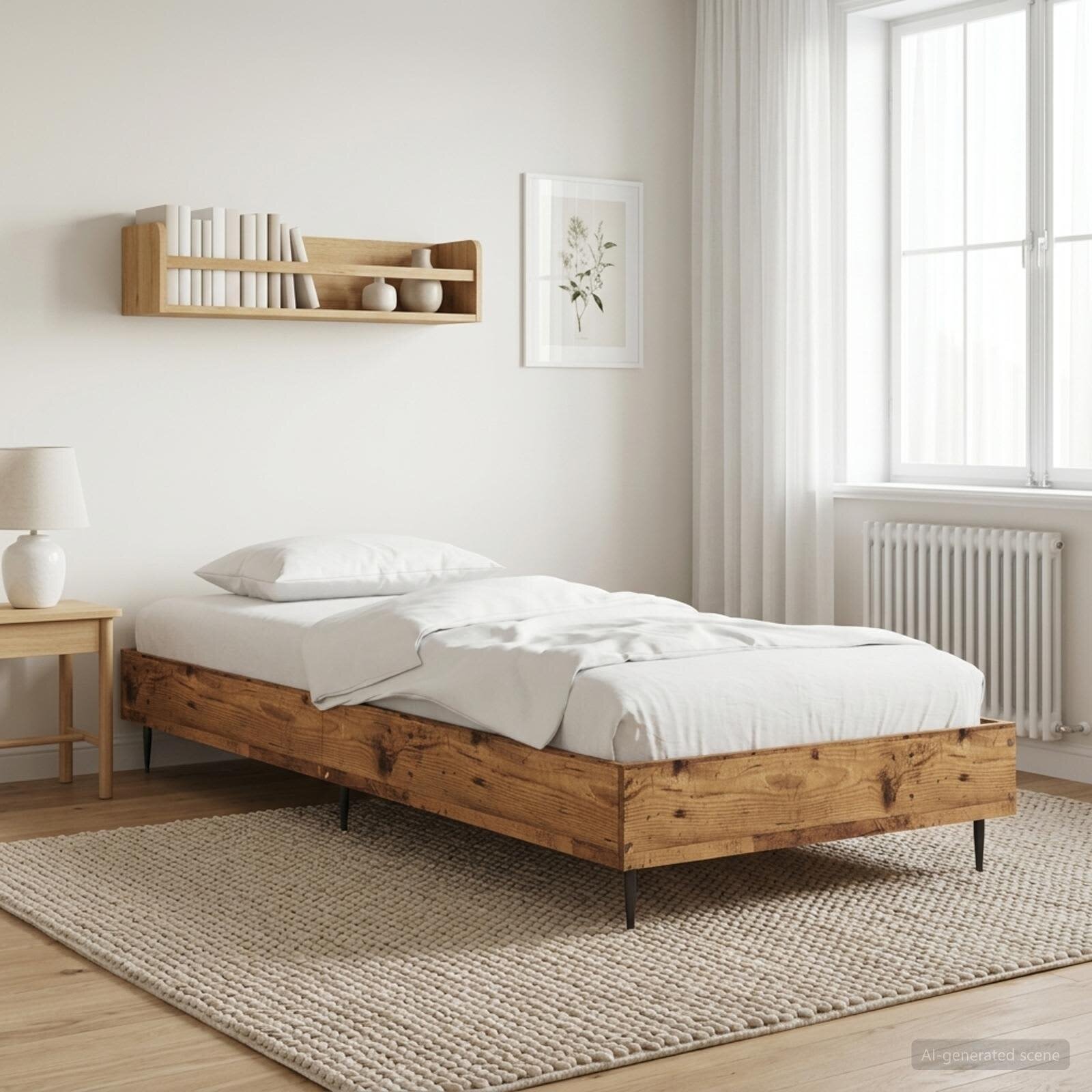 vidaXL Рамка за легло Старо дърво 80 x 200 cm Инженерна дървесина