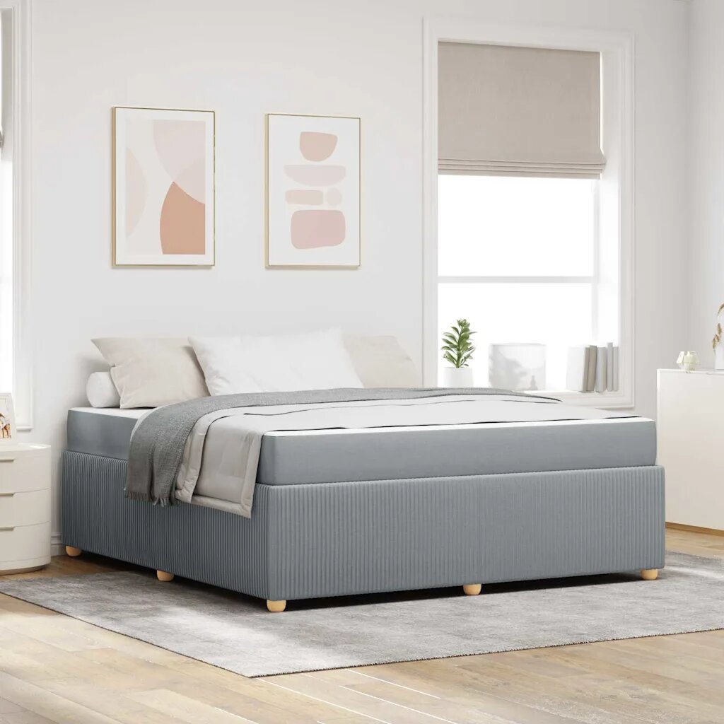 vidaXL Рамка за легло Светлосиво 180 x 200 cm текстил