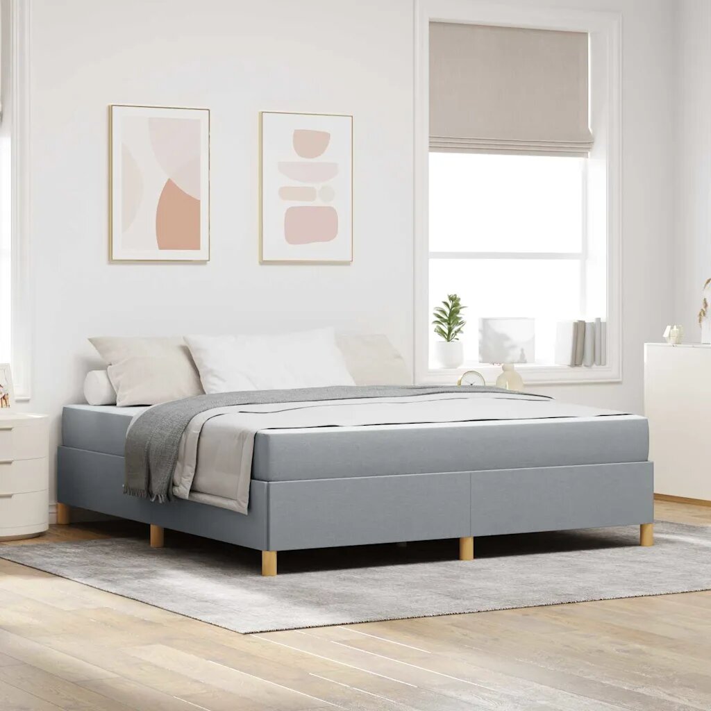 vidaXL Рамка за легло Светлосиво 180 x 200 cm текстил