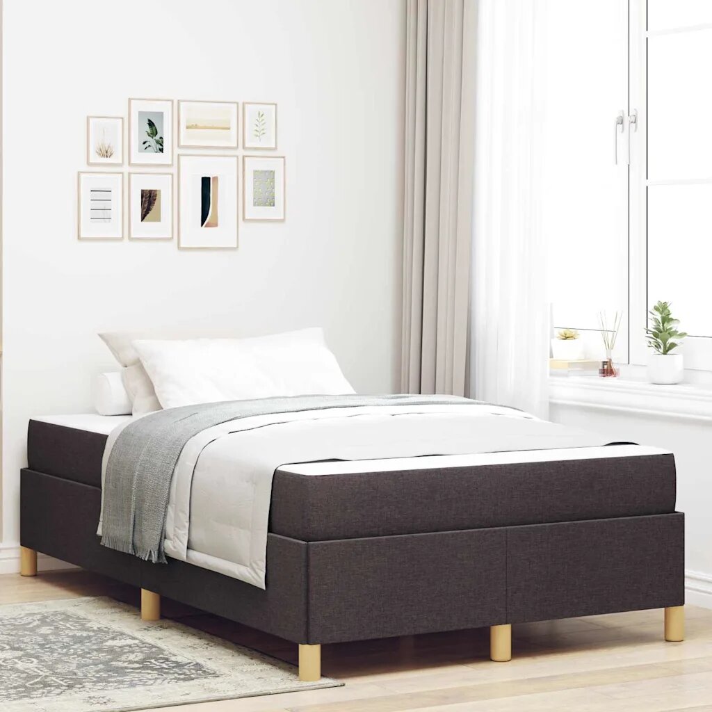 vidaXL Рамка за легло Тъмен кафяв 120 x 190 cm текстил