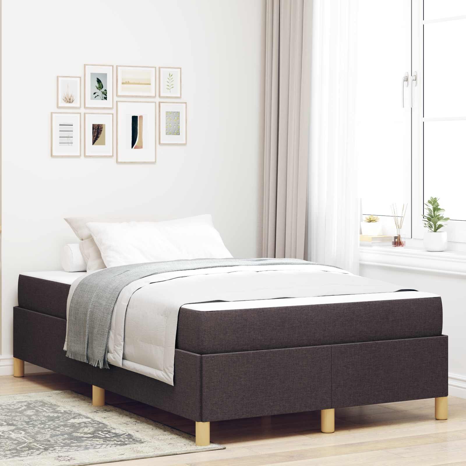 vidaXL Рамка за легло Тъмен кафяв 120 x 200 cm текстил