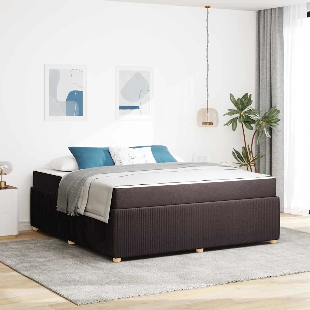 vidaXL Рамка за легло Тъмен кафяв 180 x 200 cm текстил