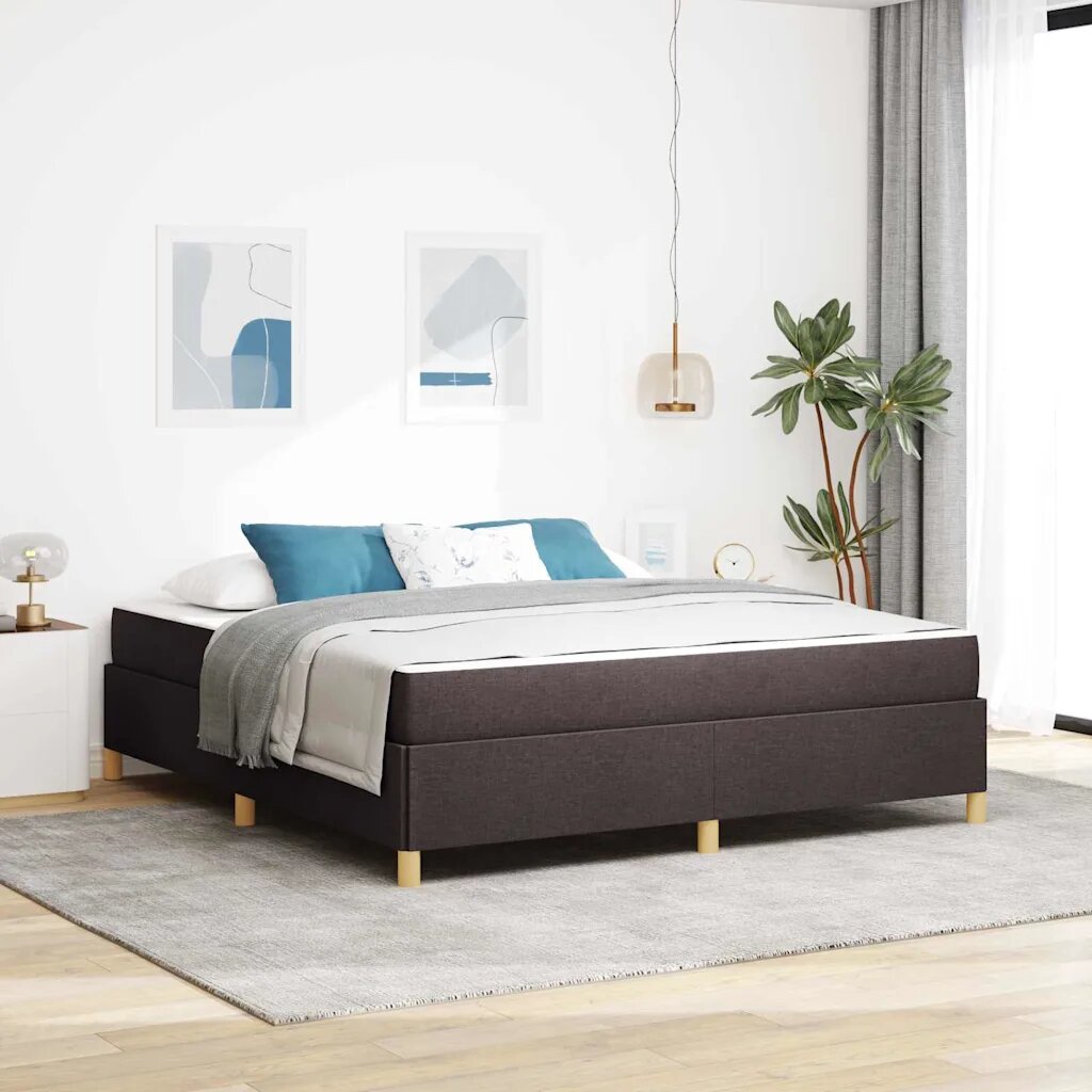 vidaXL Рамка за легло Тъмен кафяв 180 x 200 cm текстил