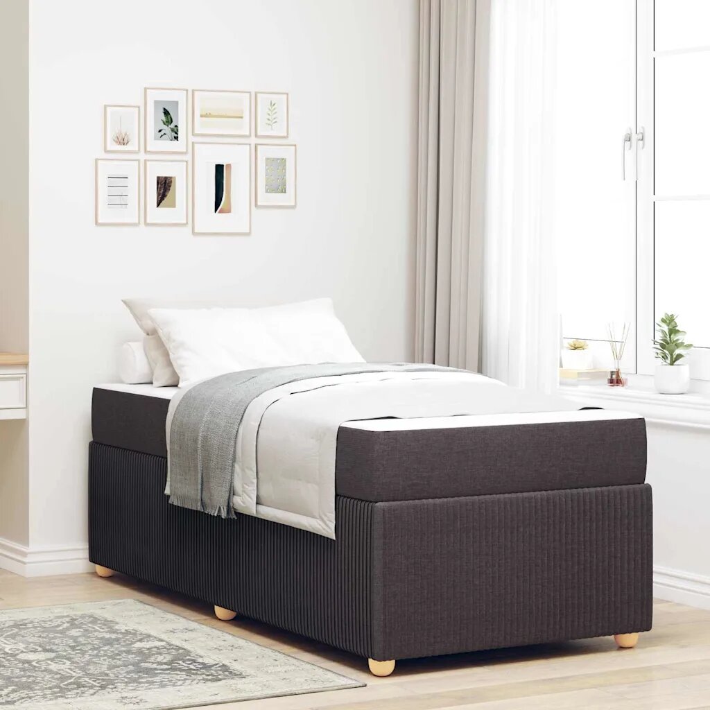 vidaXL Рамка за легло Тъмен кафяв 90 x 200 cm текстил