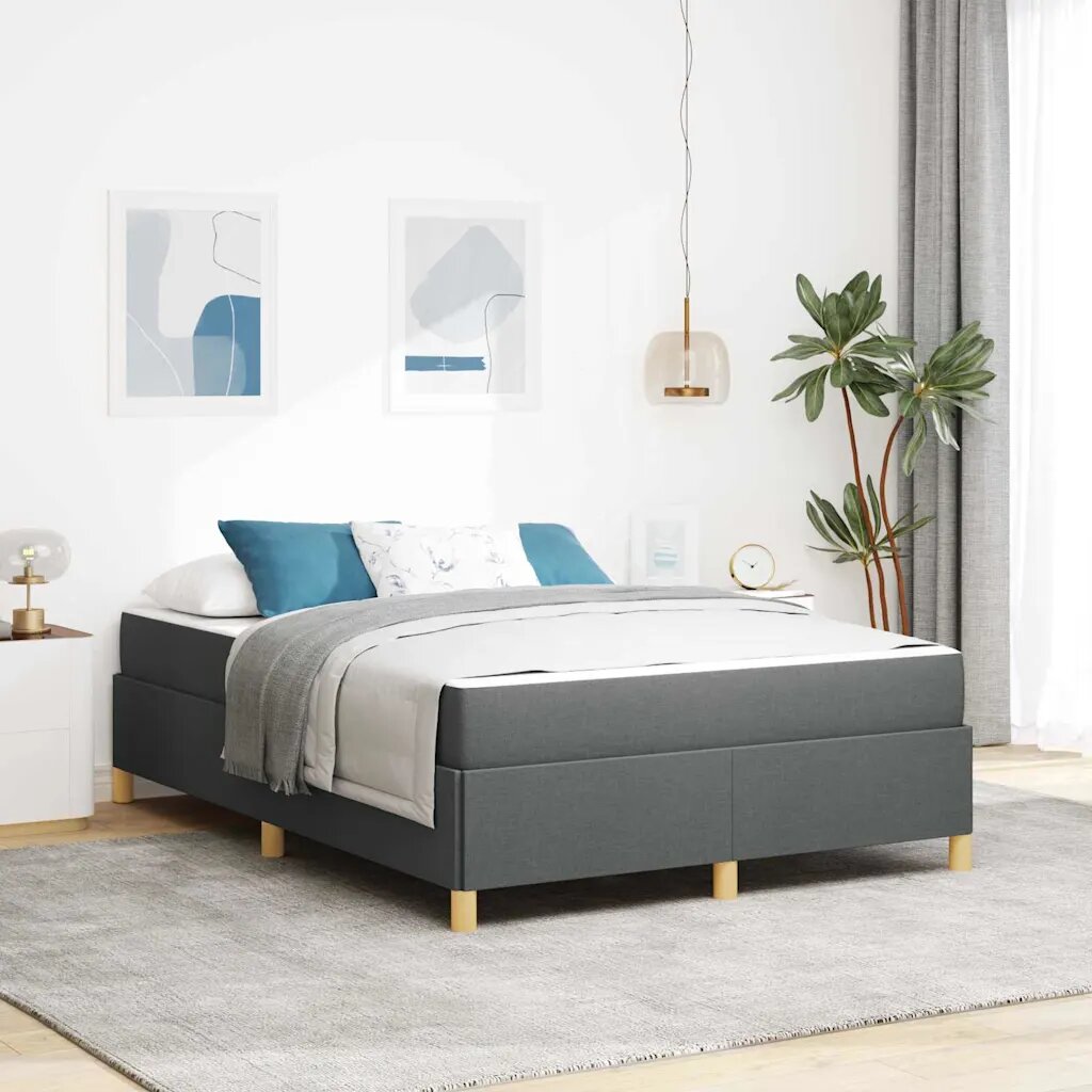 vidaXL Рамка за легло Тъмен сив 160 x 200 cm текстил