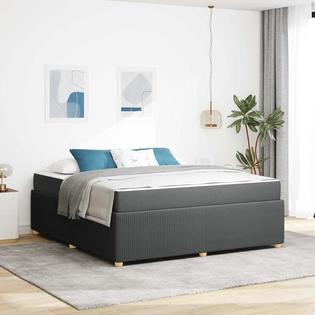 vidaXL Рамка за легло Тъмен сив 180 x 200 cm текстил