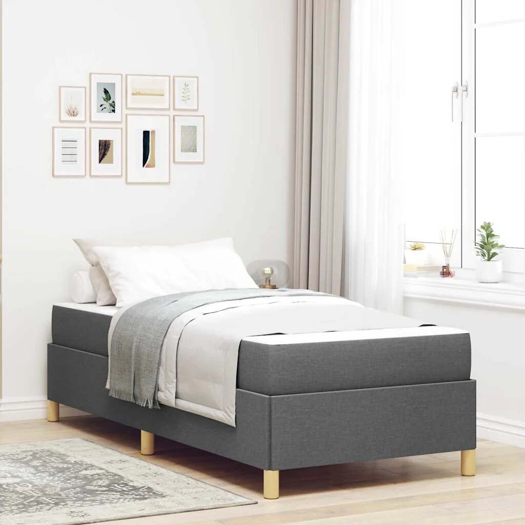 vidaXL Рамка за легло Тъмен сив 80 x 200 cm текстил