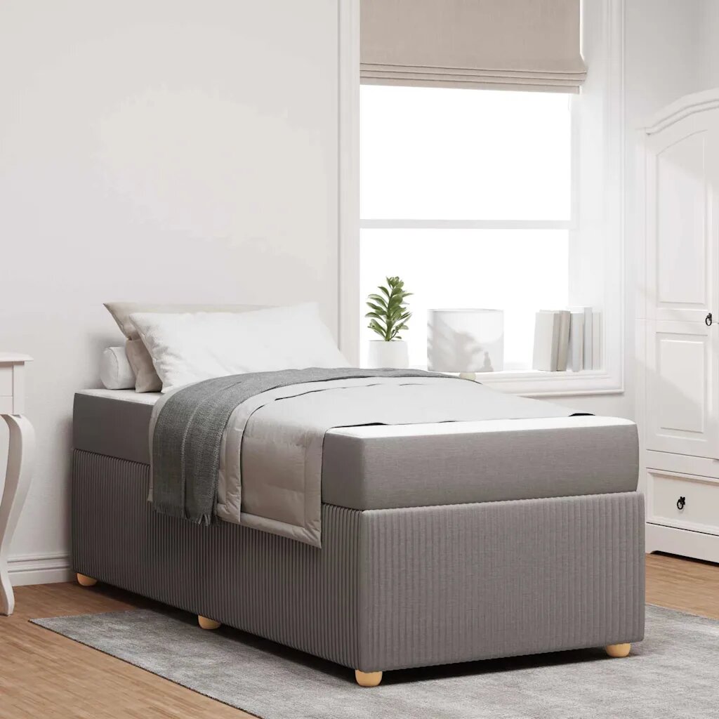 vidaXL Рамка за легло Таупе 100 x 200 cm текстил