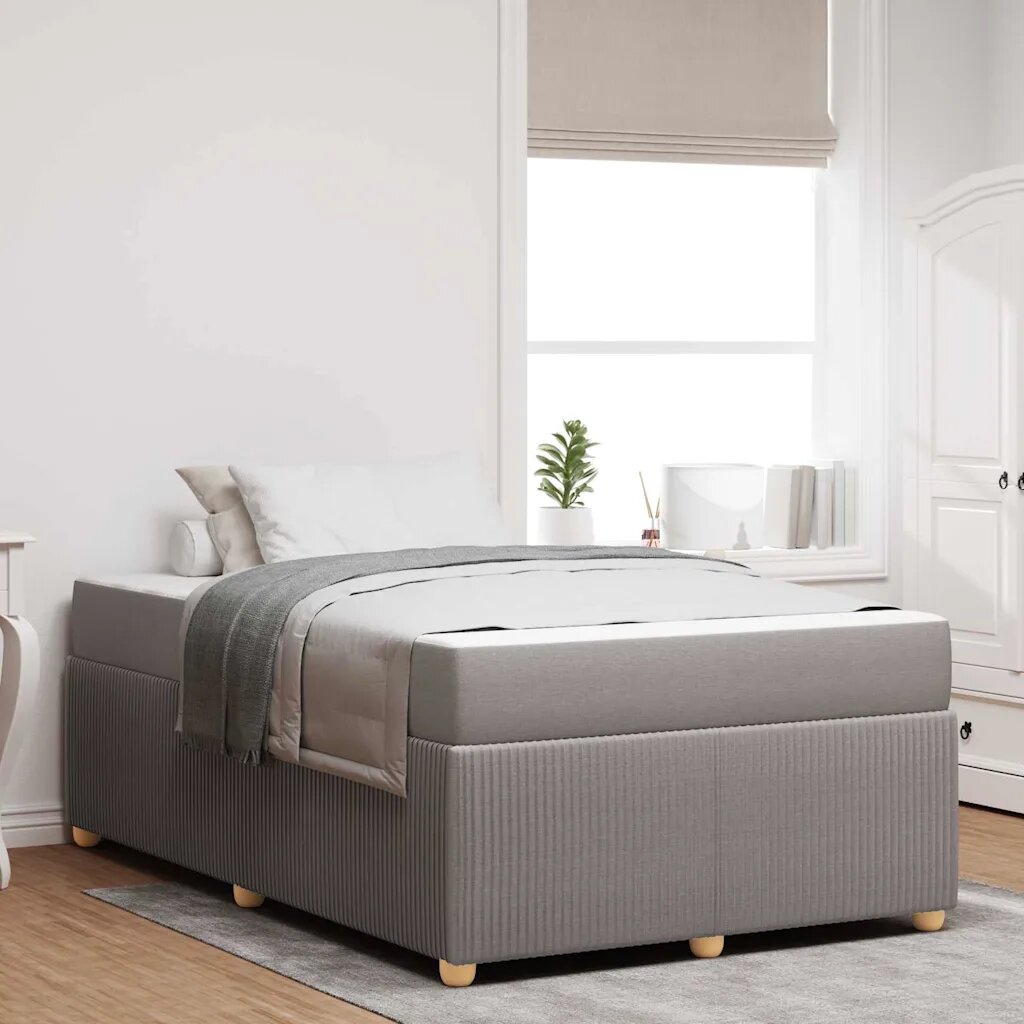 vidaXL Рамка за легло Таупе 120 x 190 cm текстил