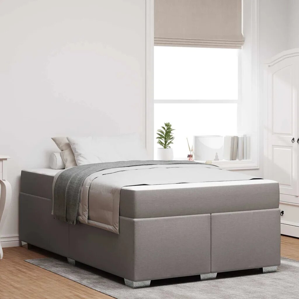 vidaXL Рамка за легло Таупе 120 x 190 cm текстил