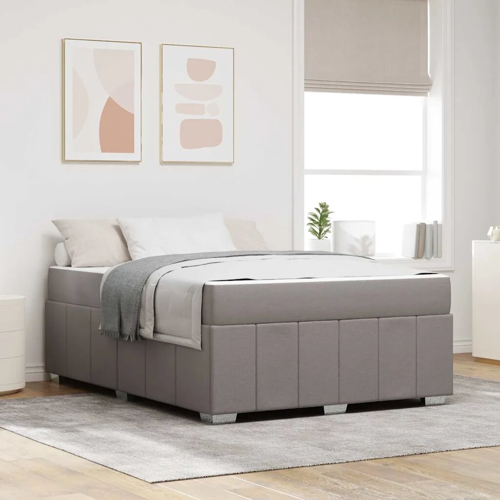 vidaXL Рамка за легло Таупе 160 x 200 cm текстил