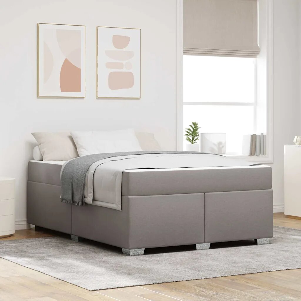 vidaXL Рамка за легло Таупе 160 x 200 cm текстил
