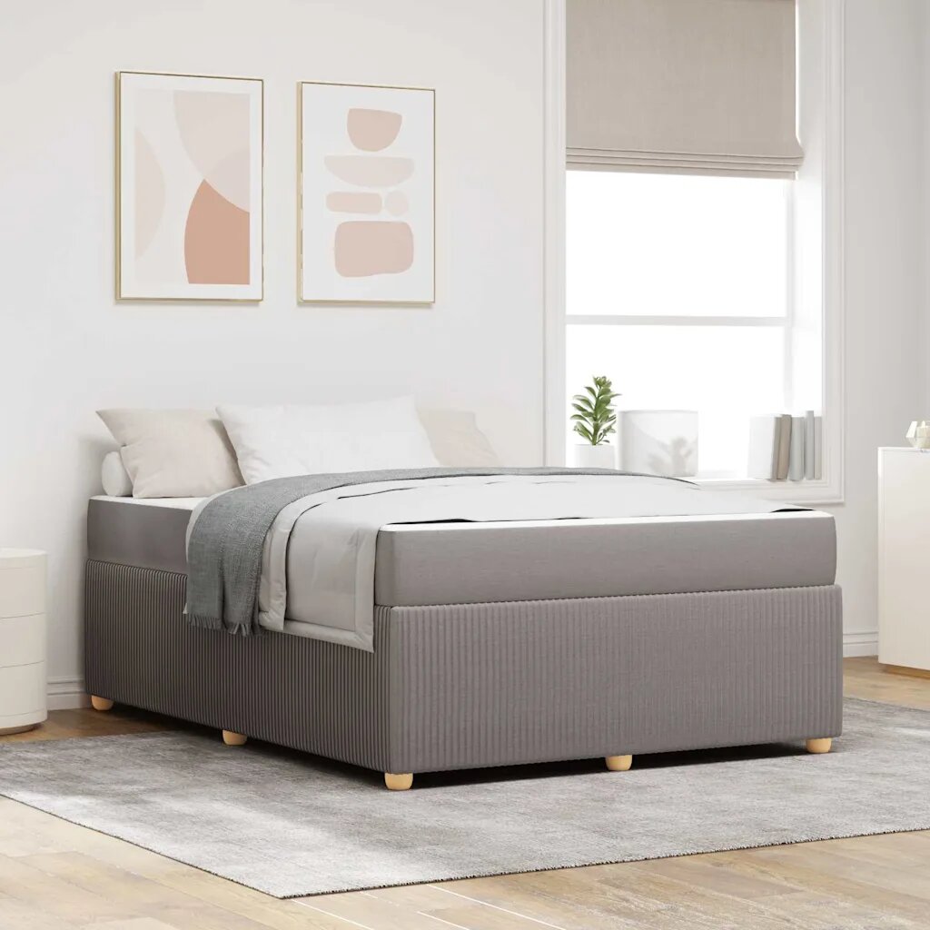 vidaXL Рамка за легло Таупе 160 x 200 cm текстил