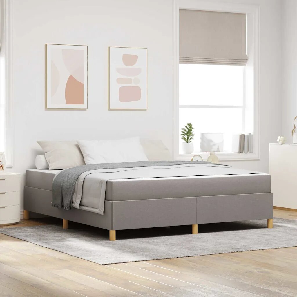 vidaXL Рамка за легло Таупе 180 x 200 cm текстил