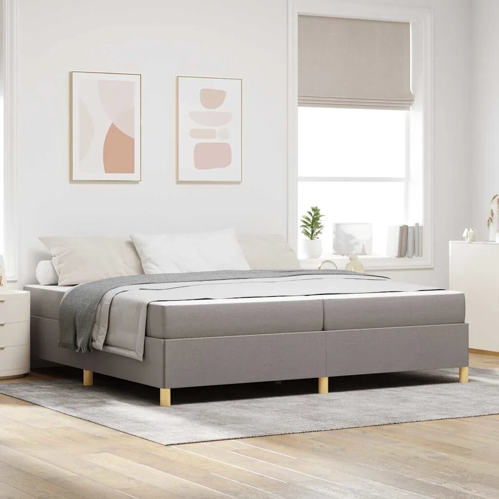 vidaXL Рамка за легло Таупе 200 x 200 cm текстил