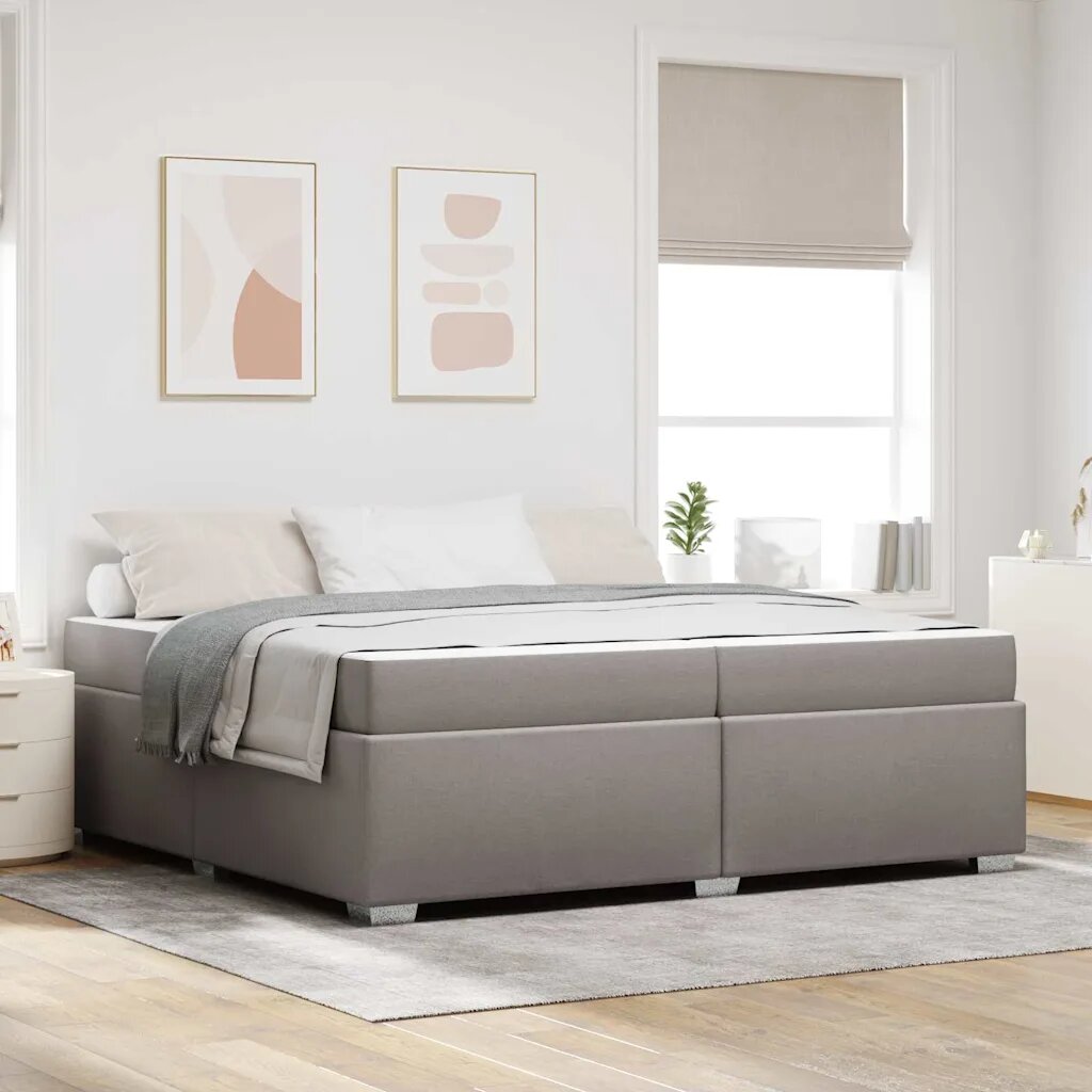 vidaXL Рамка за легло Таупе 200 x 200 cm текстил