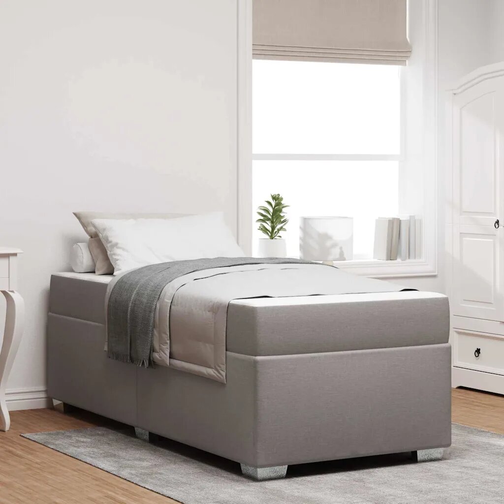 vidaXL Рамка за легло Таупе 90 x 190 cm текстил