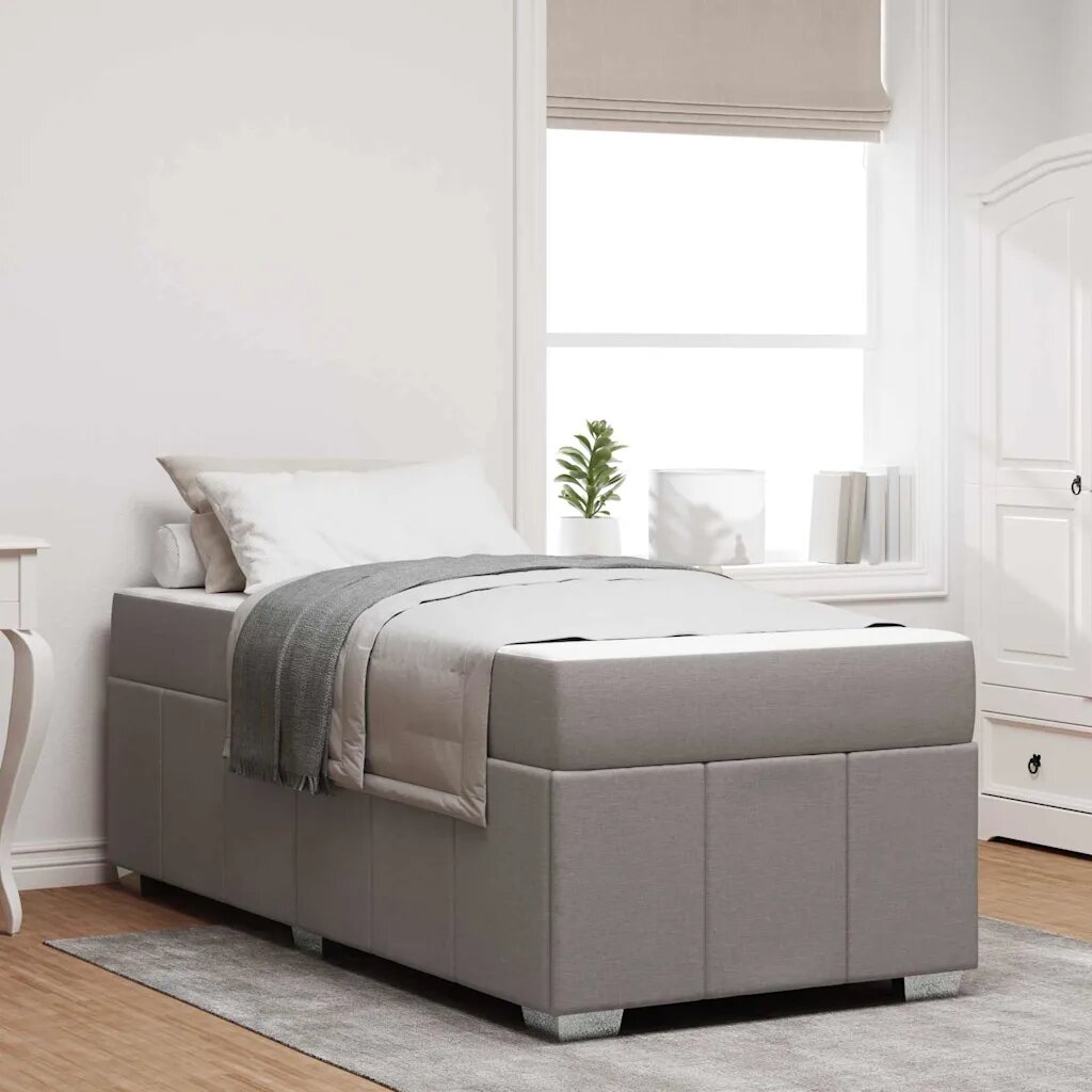 vidaXL Рамка за легло Таупе 90 x 200 cm текстил
