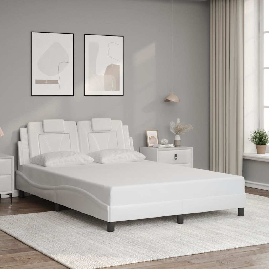 vidaXL Рамка за легло Viana без матрак бяла 120x200 см изкуствена кожа