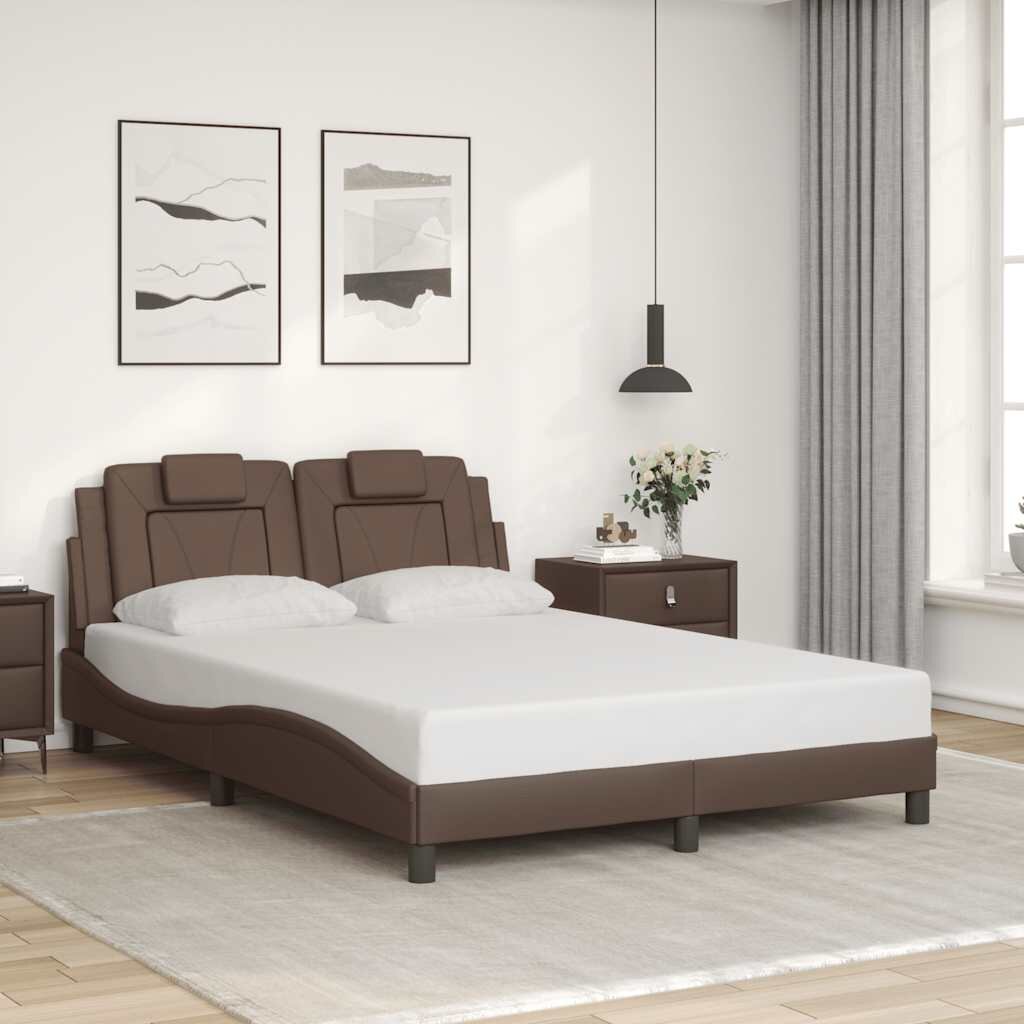 vidaXL Рамка за легло Viana без матрак кафява 120x200 см изкуствена кожа