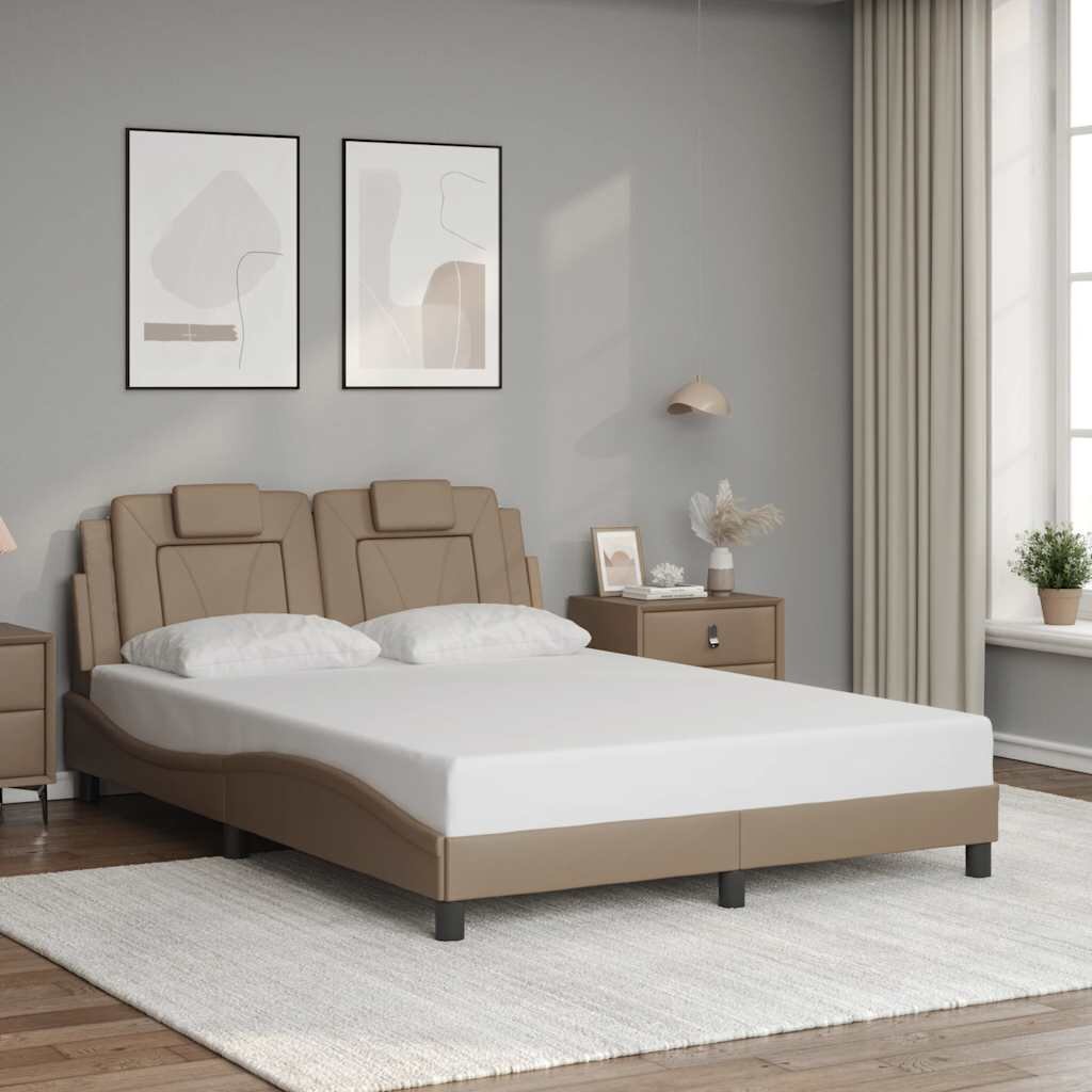 vidaXL Рамка за легло Viana без матрак капучино 120x200 см изкуствена кожа