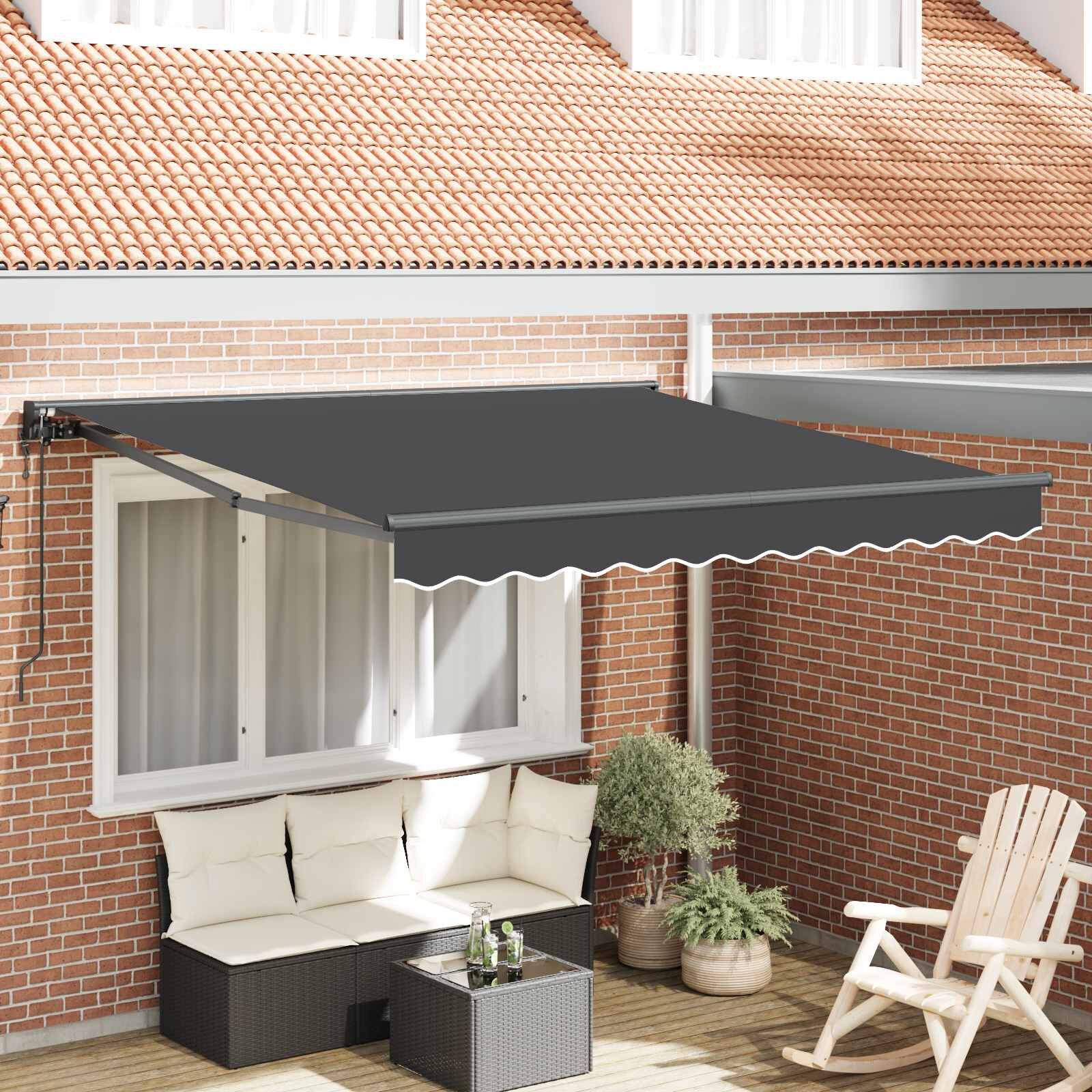 vidaXL Рамка за сенник Антрацит 300 x 250 cm Полиестер с PU покритие