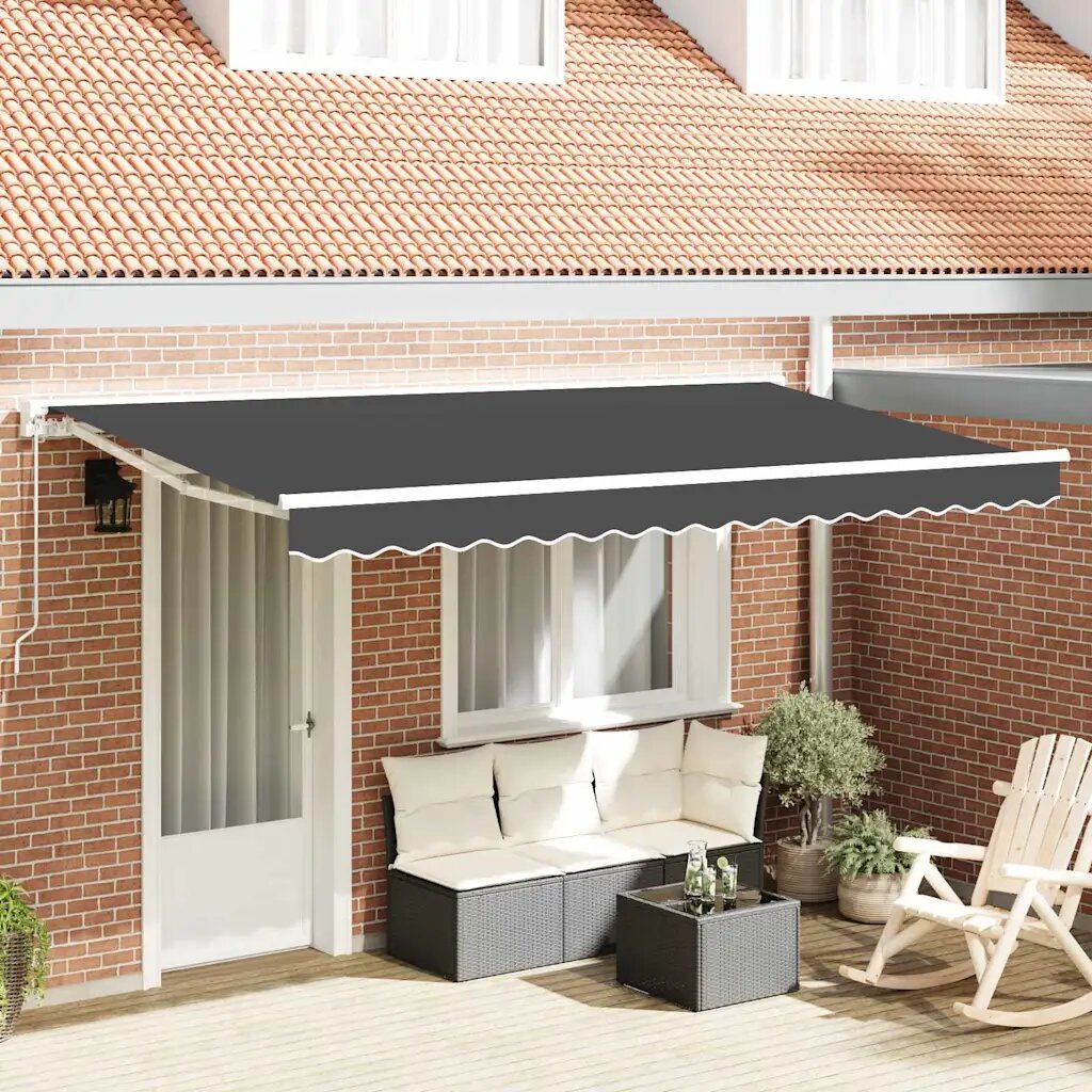 vidaXL Рамка за сенник Антрацит 400 x 200 cm Полиестер с PU покритие